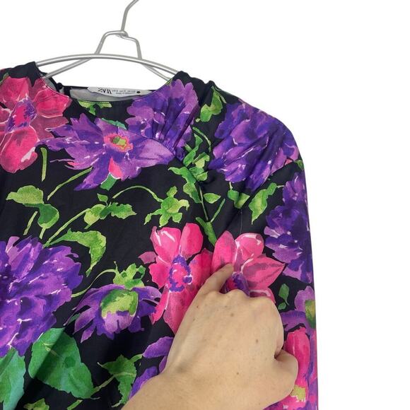 ZARA Floral Satin Midi Dress Size S - Bloggers Favourite, Trending - Picture 7 of 11